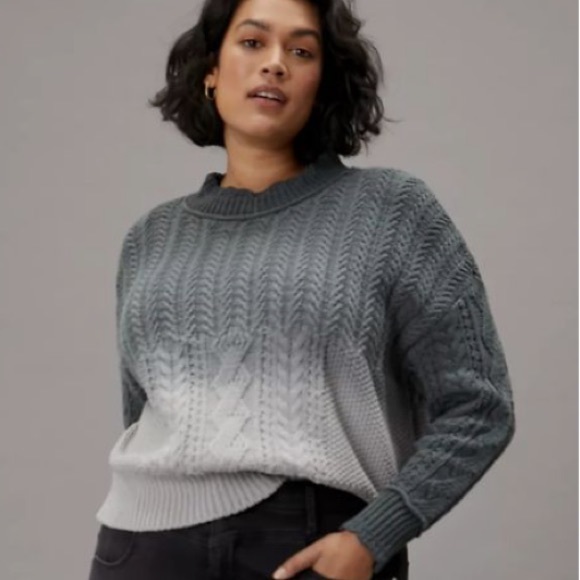 Anthropologie Marci Dip-Dyed Cable Sweater - Picture 2 of 5